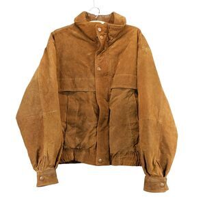 New Zealand Outback Cooper Collections Leather Jacket Size M Brown Plaid Liner